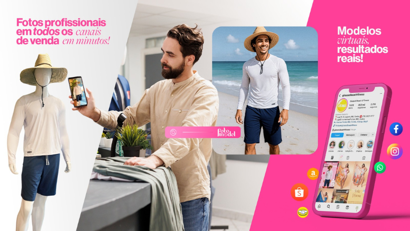 Com o FotoModel, você representa visuais digitais com realismo, conectando com o público de forma precisa e atual.